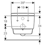 Inodoro bidé serie AquaClean Mera Comfort de Geberit. Inodoro suspendido, blanco alpino